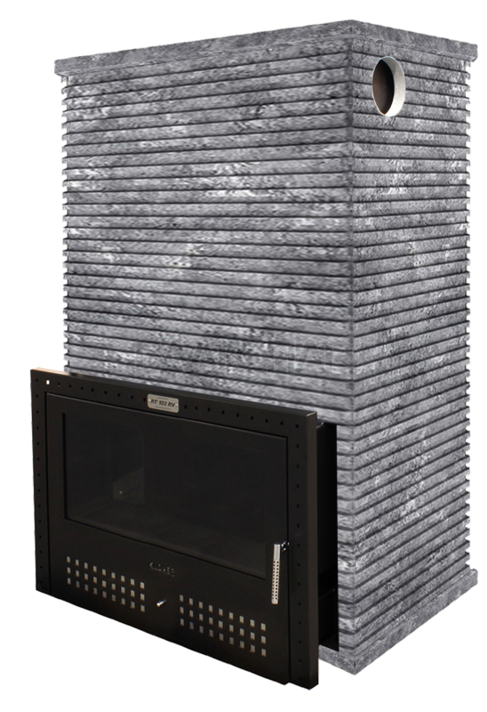 Печь для бани дровяная с облицовкой талькомагнезит Klover RT 100-RV