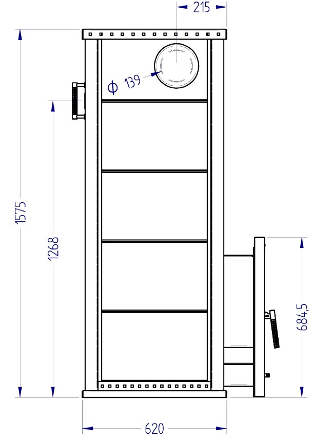 Печь банная дровяная в облицовке талькомагнезит Klover KLV RT 35-RV