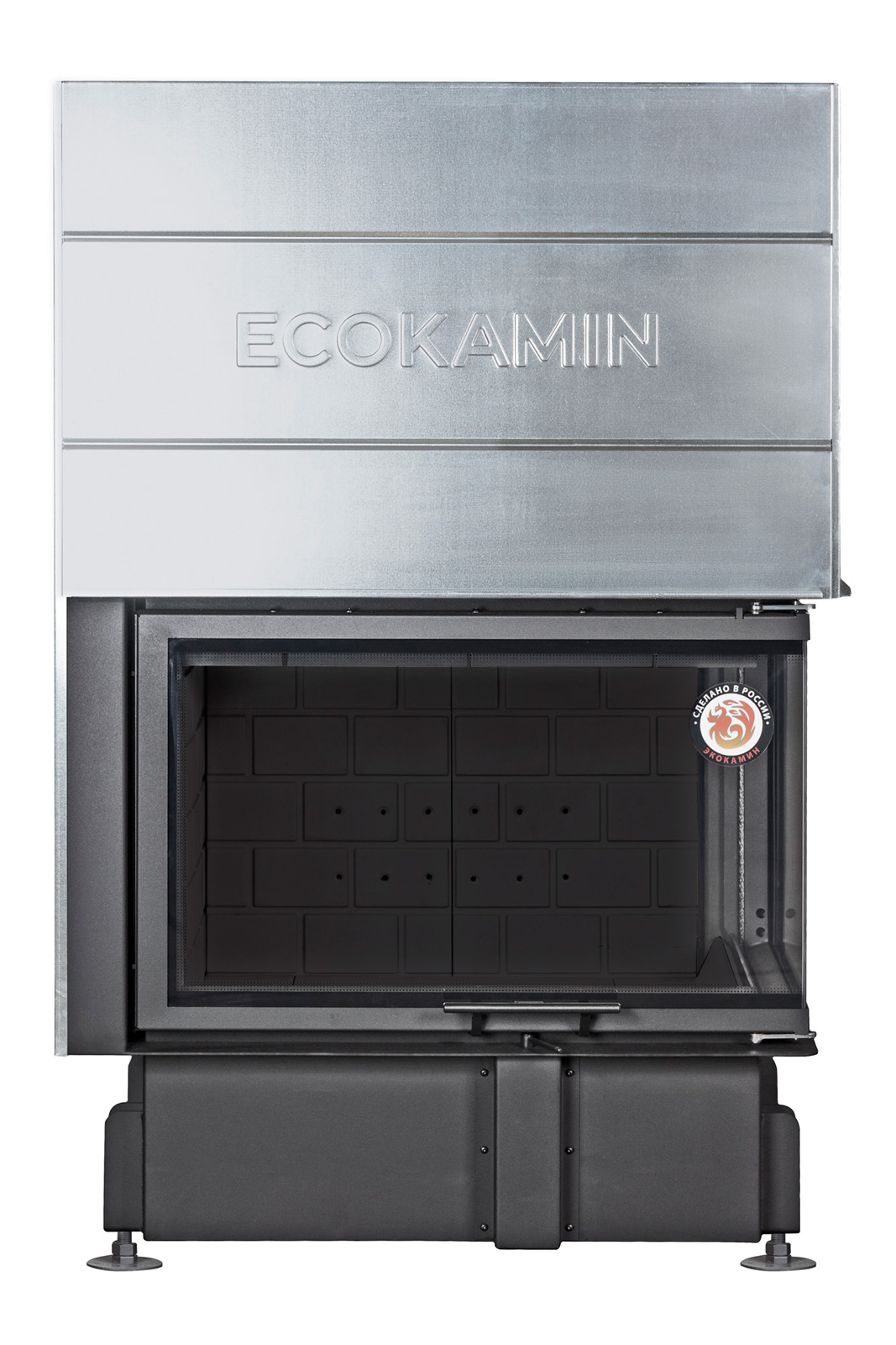 Каминная топка угловая с двумя стеклами EcoKamin Дельта 800RB купить в Санкт-Петербурге