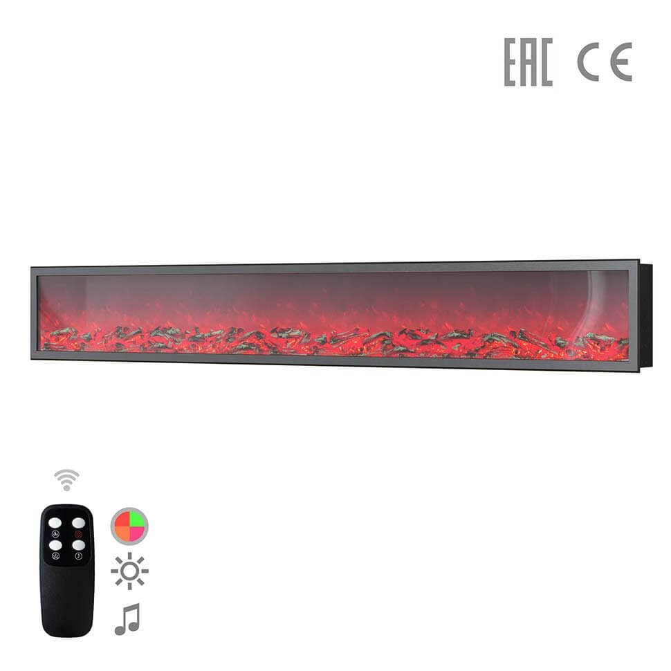 Электрокамин встраиваемый с имитацией живого огня и пультом управления Airtone Plane 2900