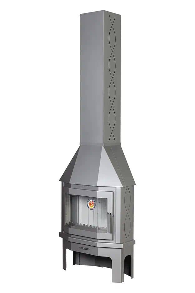 Камин пристенно-угловой графит Экокамин Мюнхен PKN176M