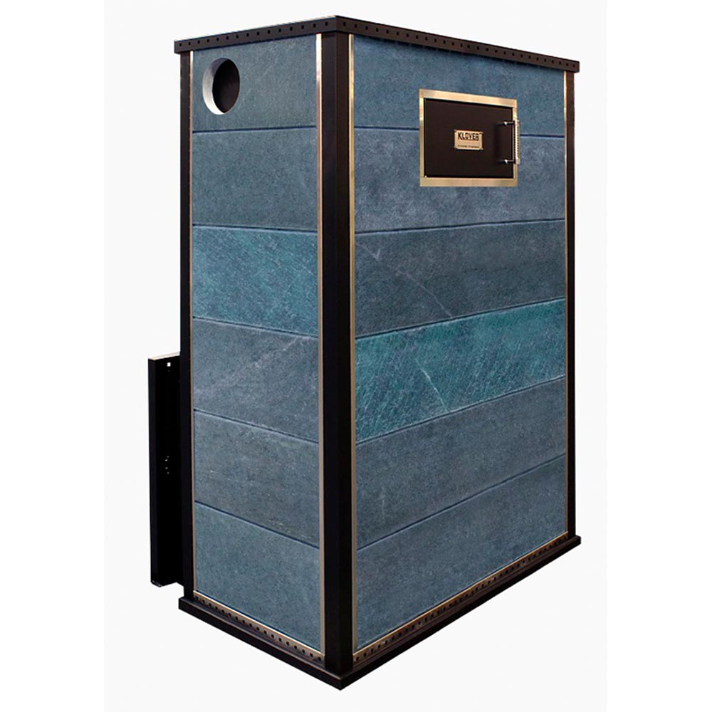 Печь для бани с облицовкой талькомагнезит и выносной топкой Klover KLV RT 100-RV