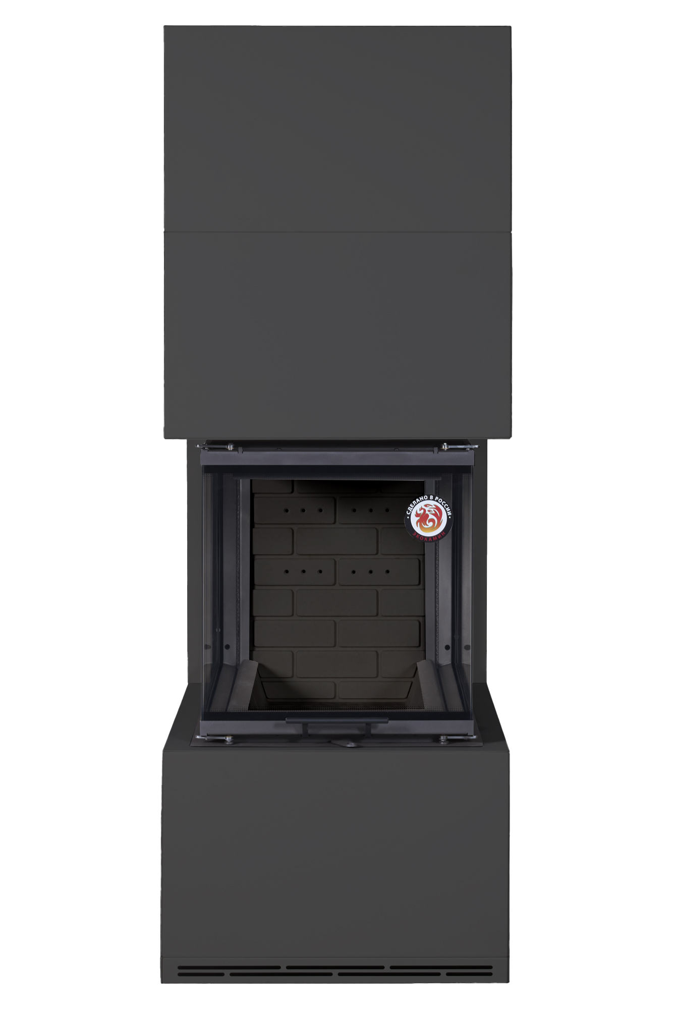 Камин пристенный с подовым горением черный EcoKamin Родос 900 KRN900BB