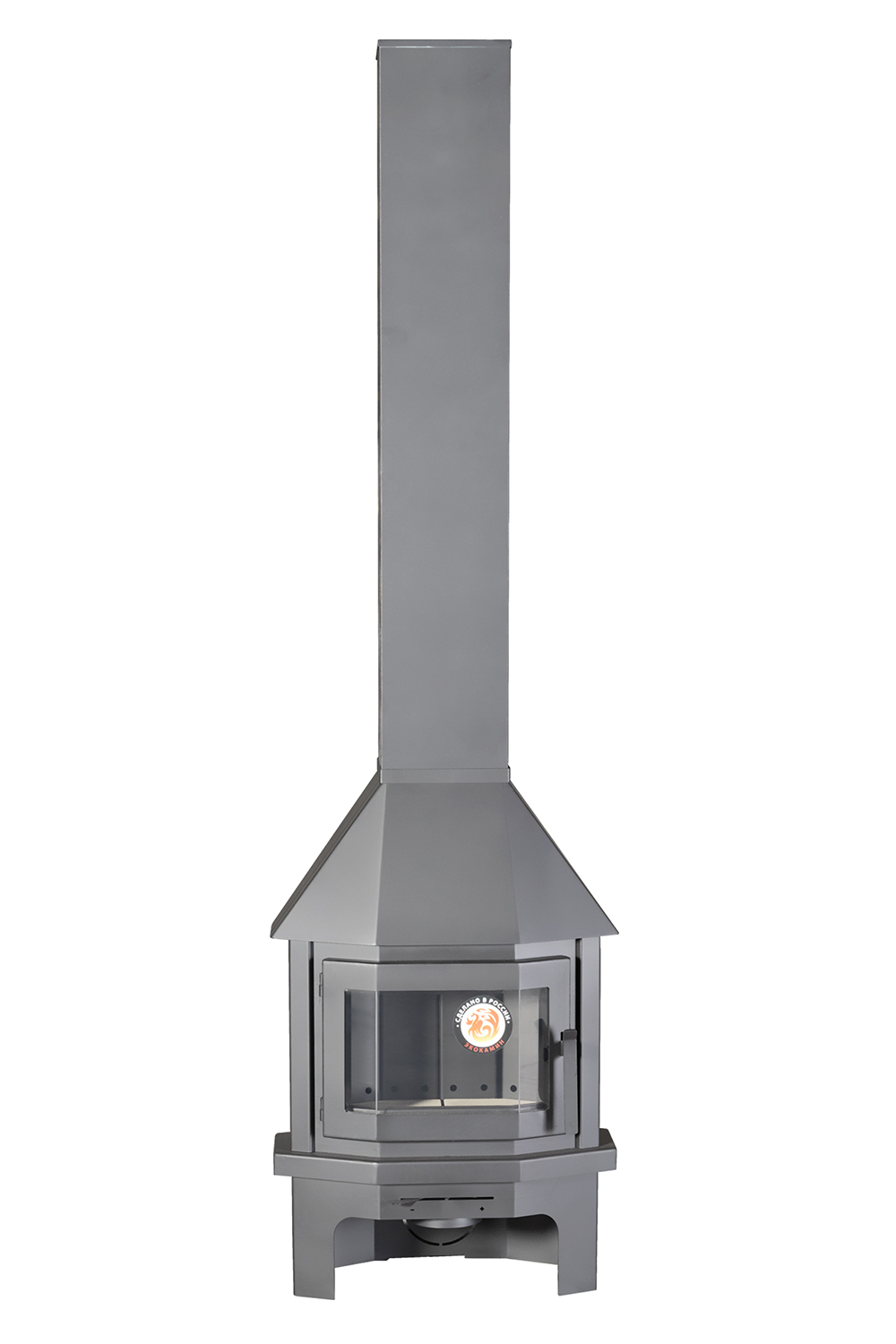 Камин пристенно-угловой графит Экокамин Мюнхен Мини PKN176M