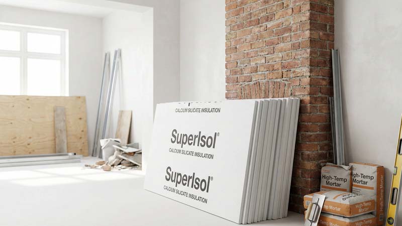 огнеупорные плиты силикат кальция для защиты стены за камином