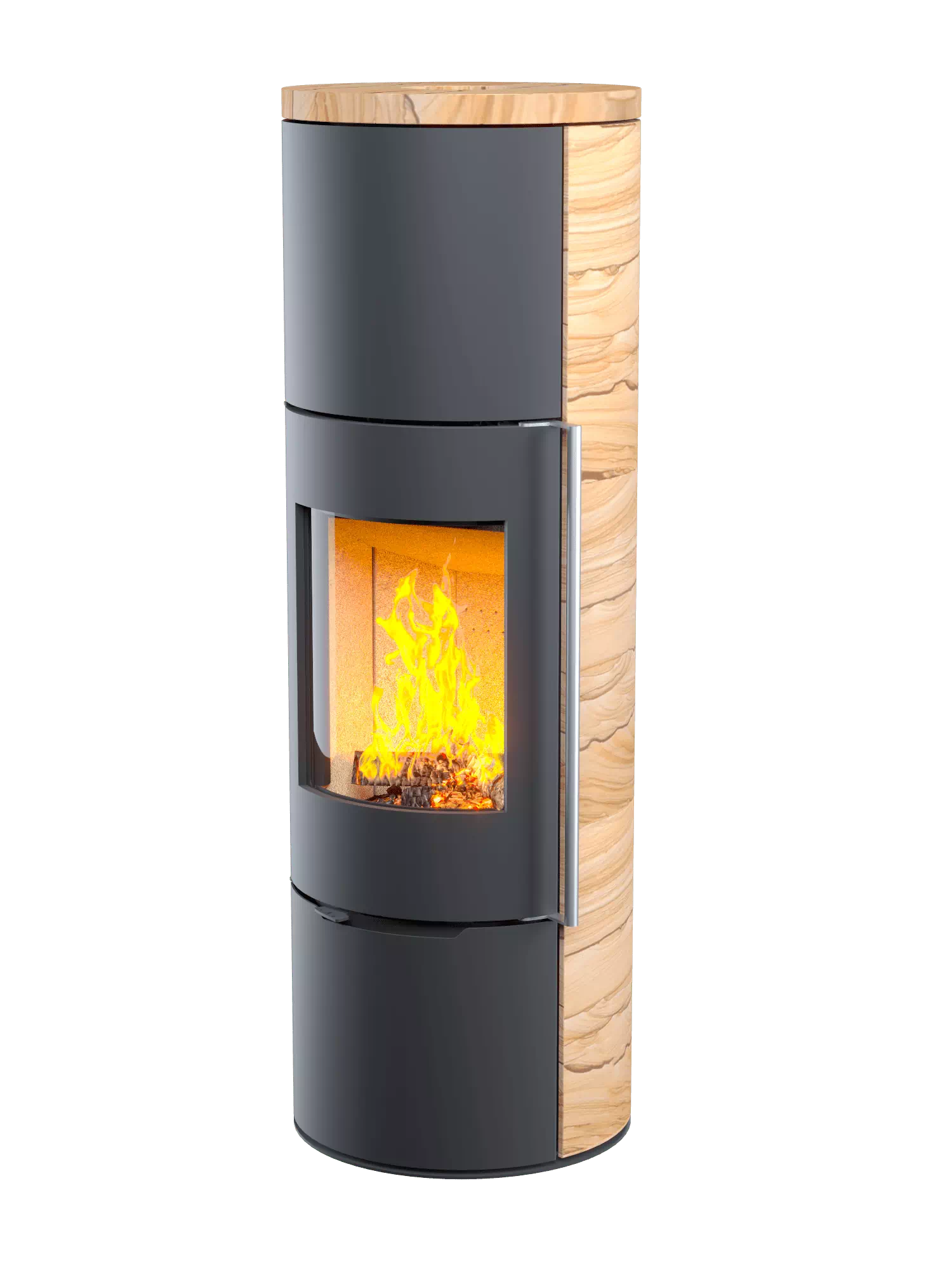 Печь-камин дровяная с облицовкой из песчаника Astov R R1.0 XL K купить в Санкт-Петербурге