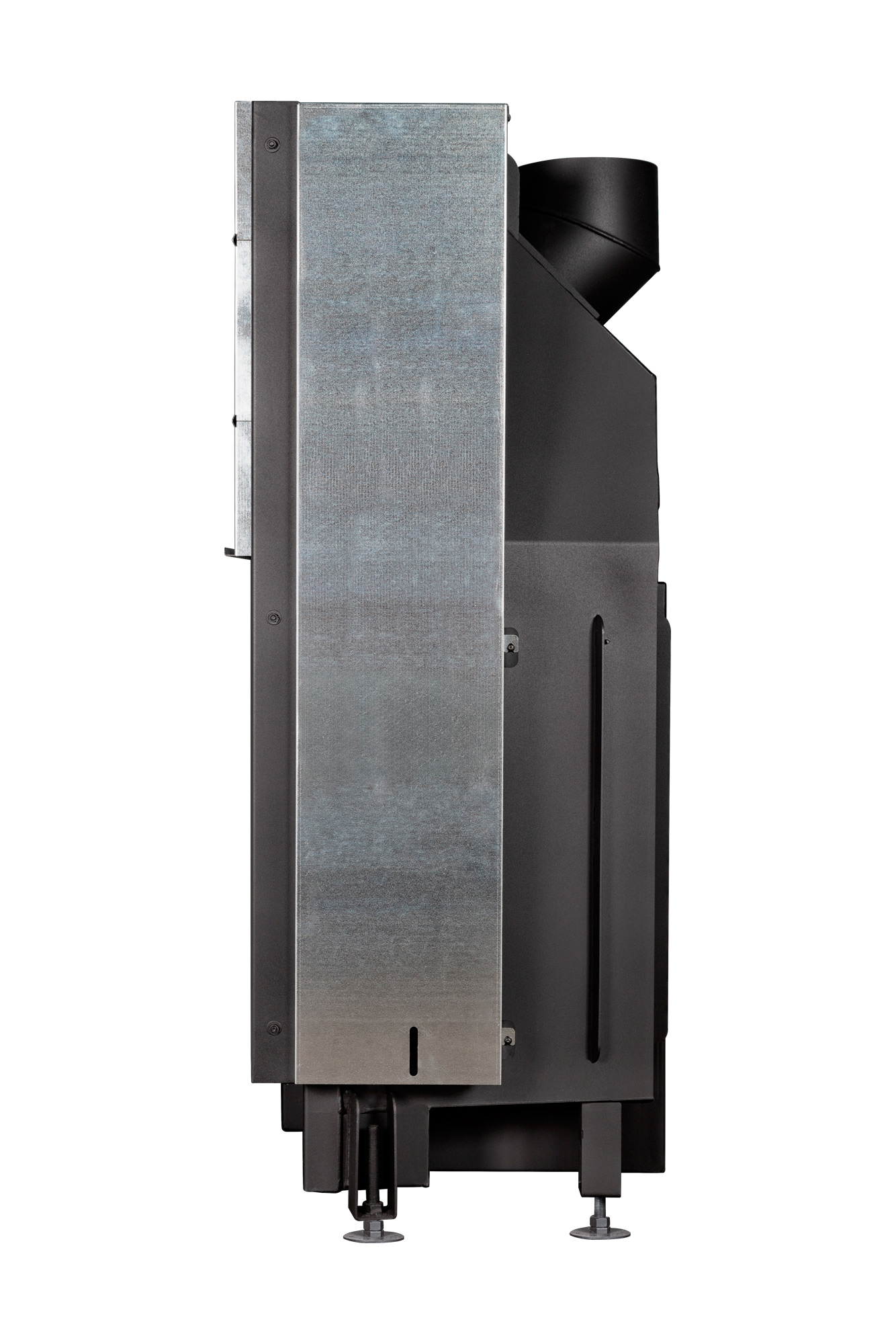 Каминная топка с футеровкой черный шамот и прямым стеклом EcoKamin Вега 800B