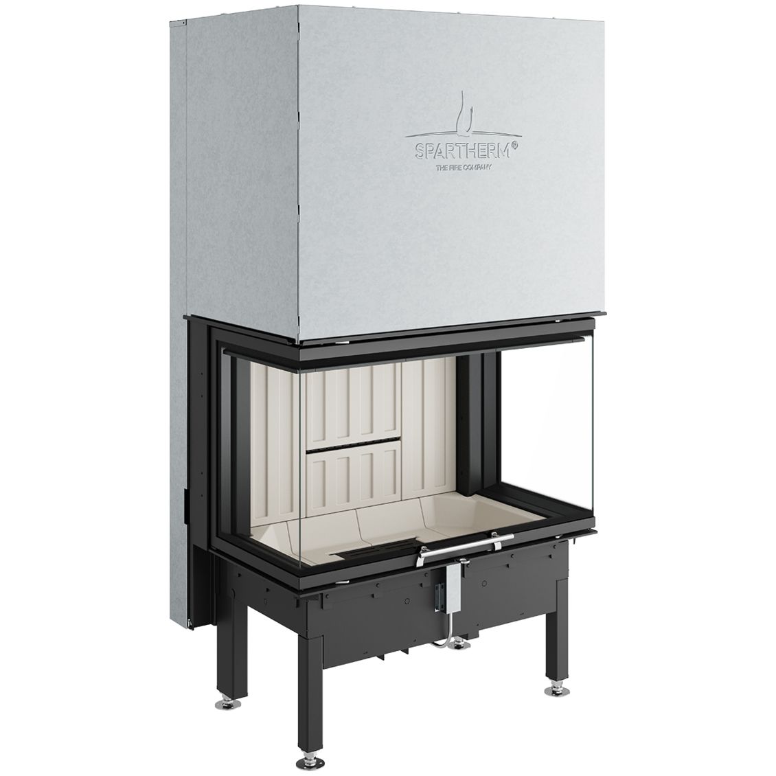 Каминная топка с трехсторонним стеклом и подъемной дверцей Spartherm Linear 4S Arte 3RL80h