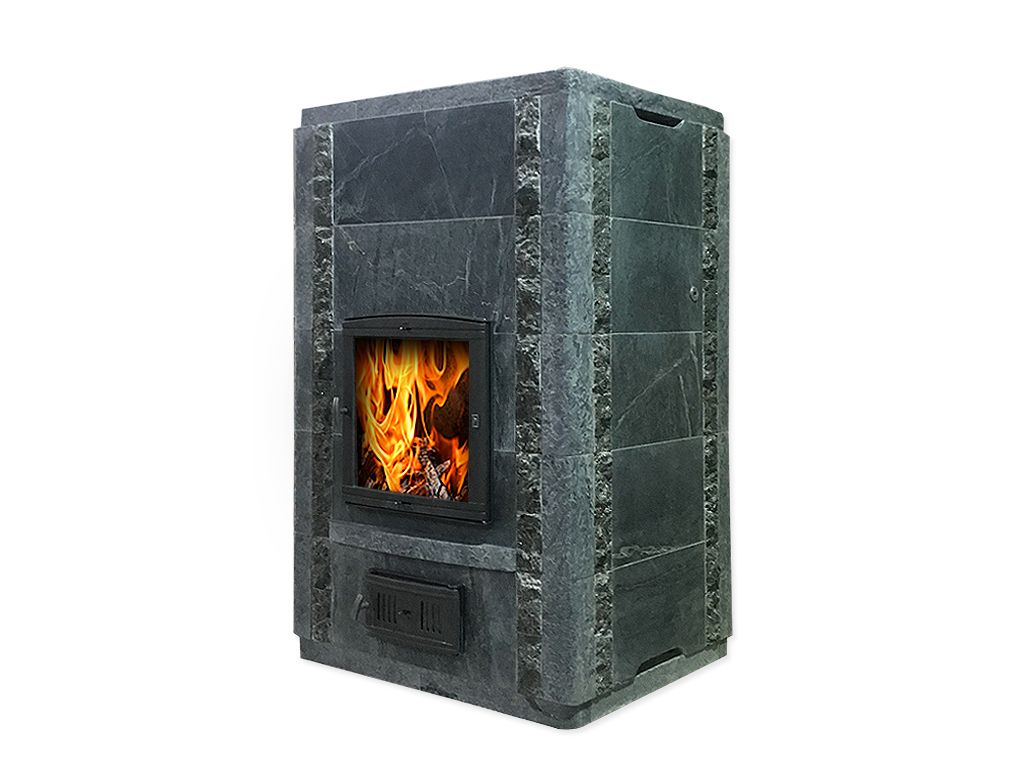 Печь-камин теплонакопительная пристенная с облицовкой из талькомагнезита Talkorus Nasto TS-1570 -2 R80