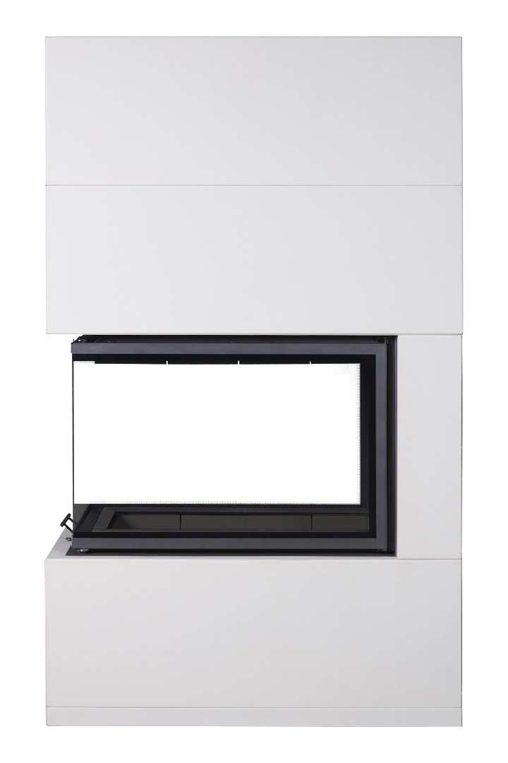 Камин пристенный слоновая кость и черный шамот Экокамин Родос 900 KRN900SKB