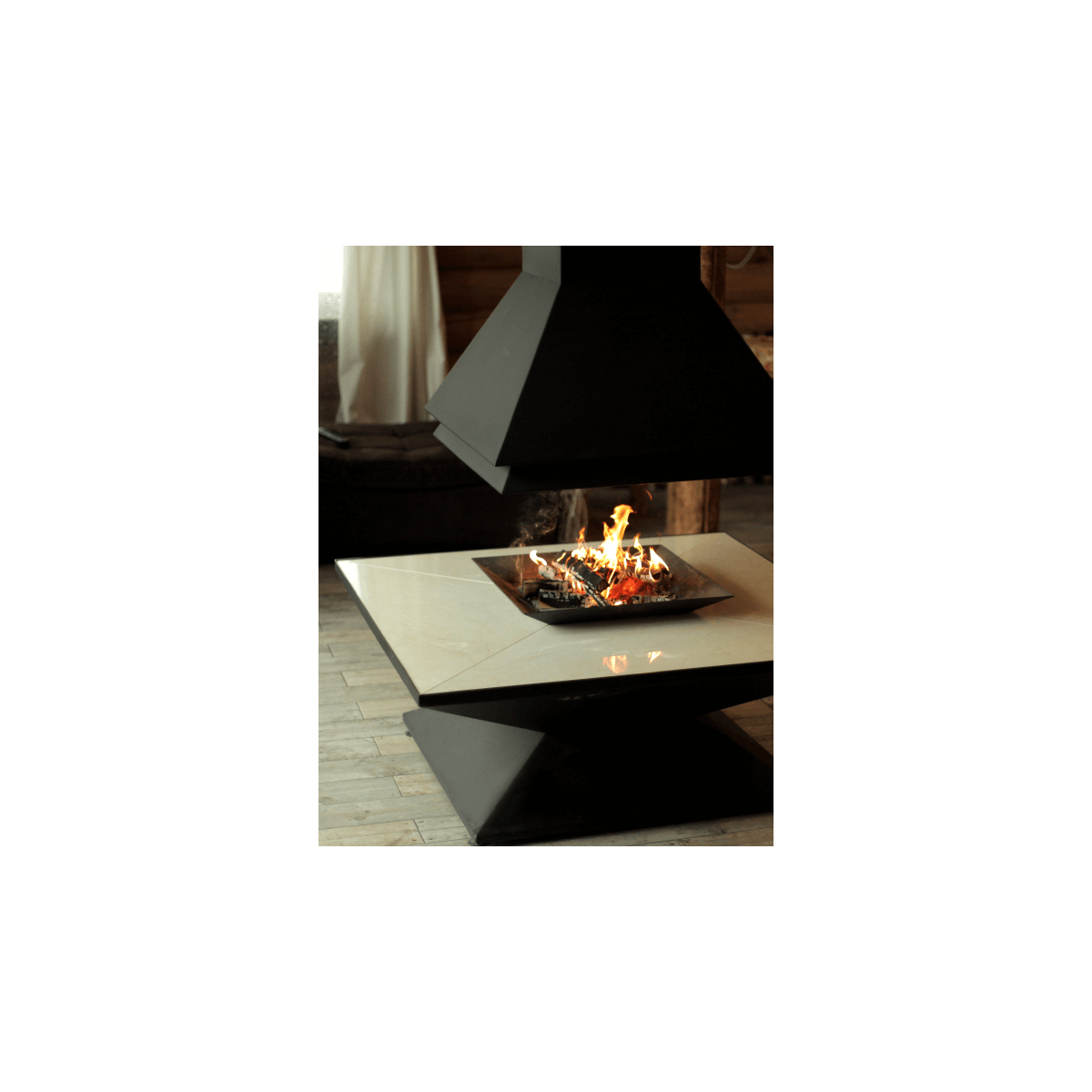 Камин с мрамором без стекол OpenFire Candle 120