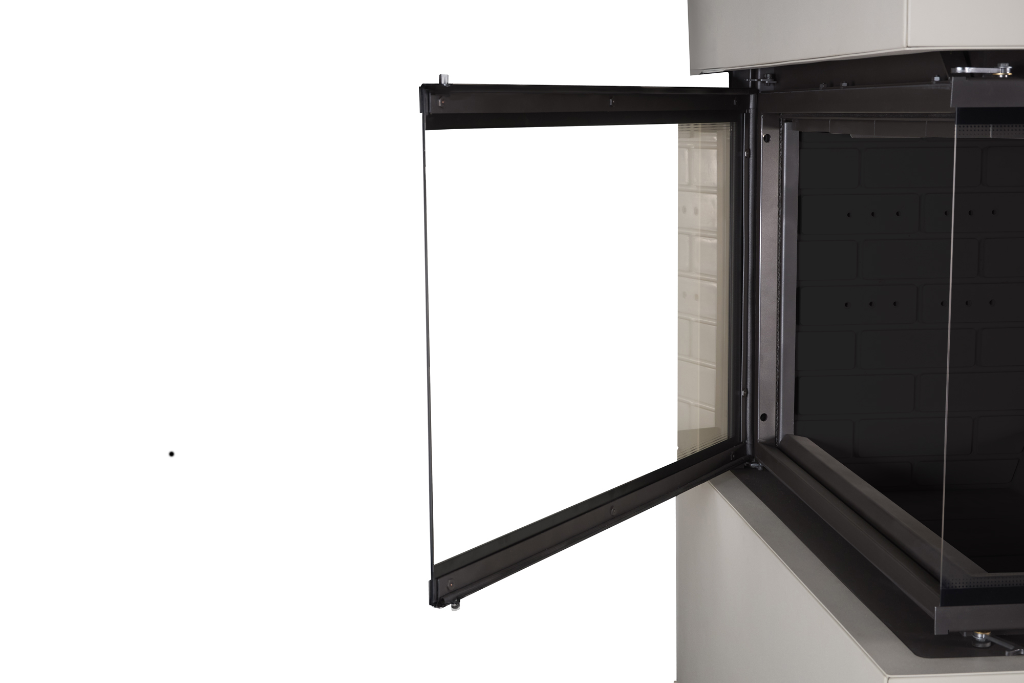 Камин пристенный слоновая кость и черный шамот Экокамин Родос 900 KRN900SKB