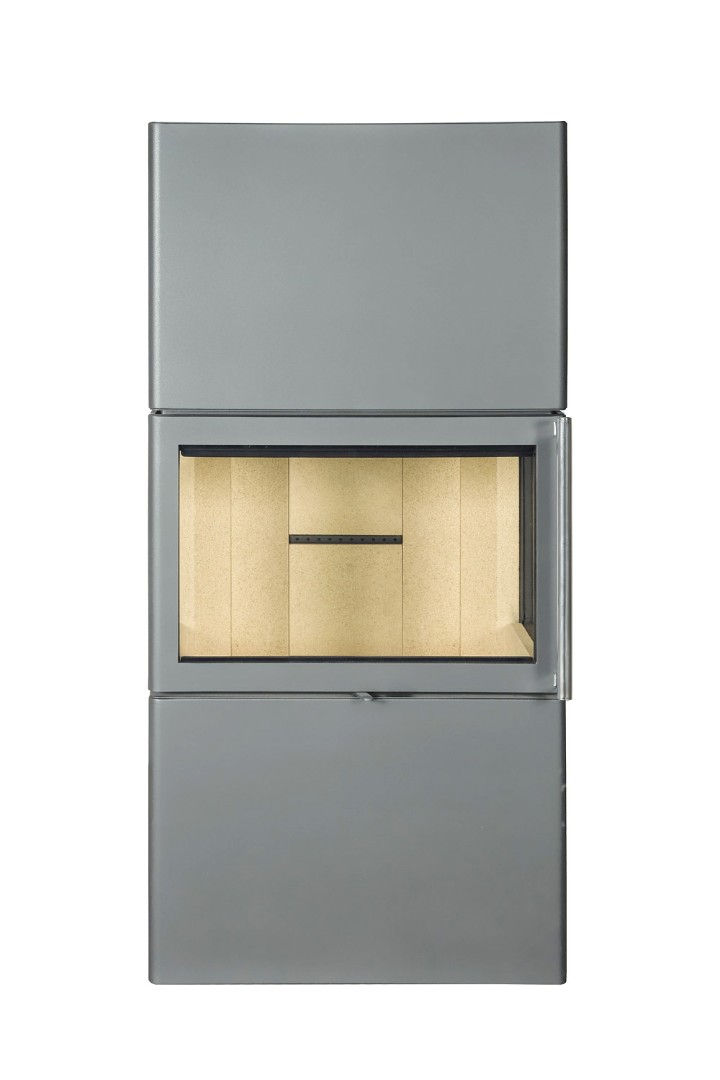 Камин пристенный графит с системой чистого стекла Экокамин Крит KKG004