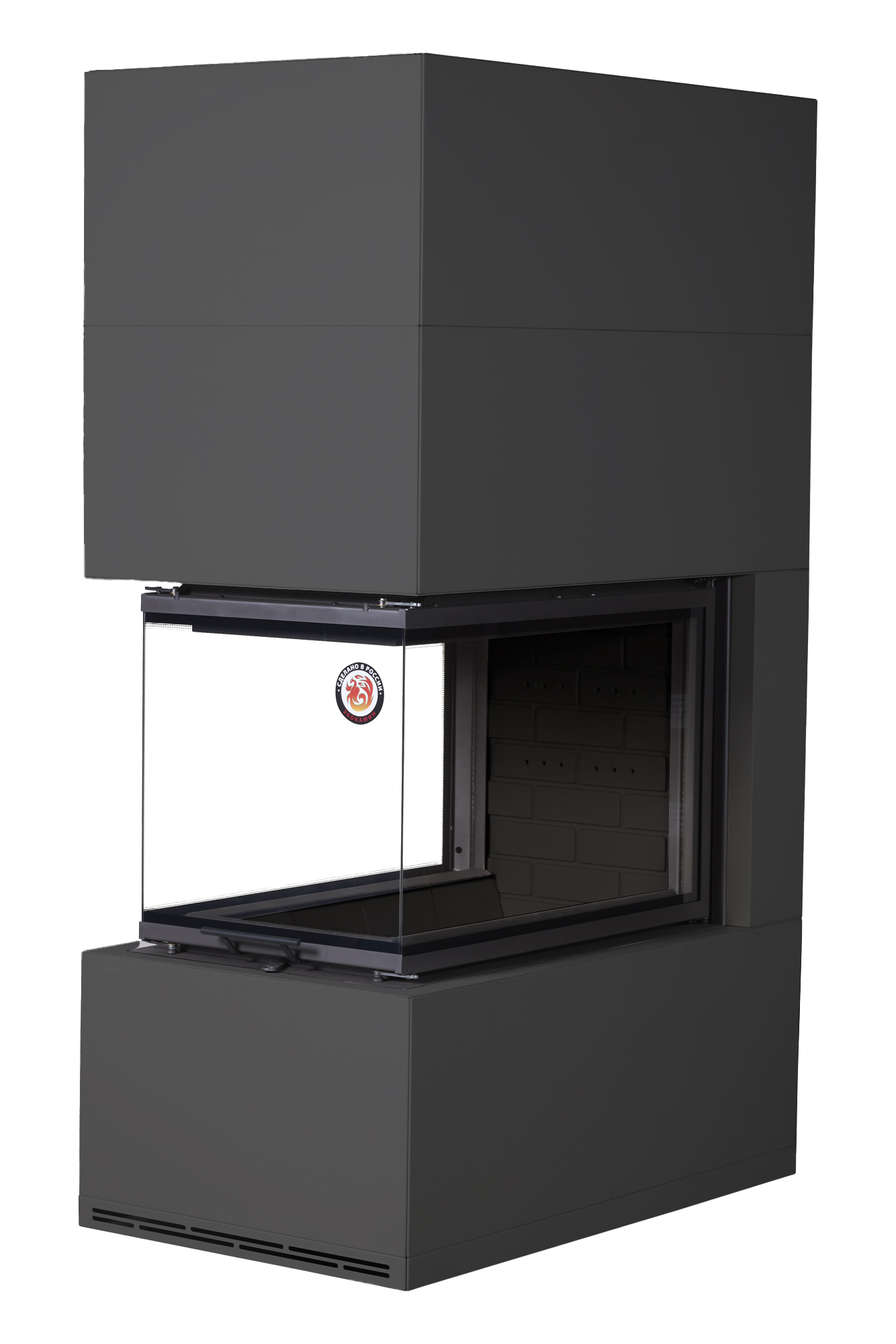 Камин пристенный с подовым горением черный EcoKamin Родос 900 KRN900BB купить в Санкт-Петербурге