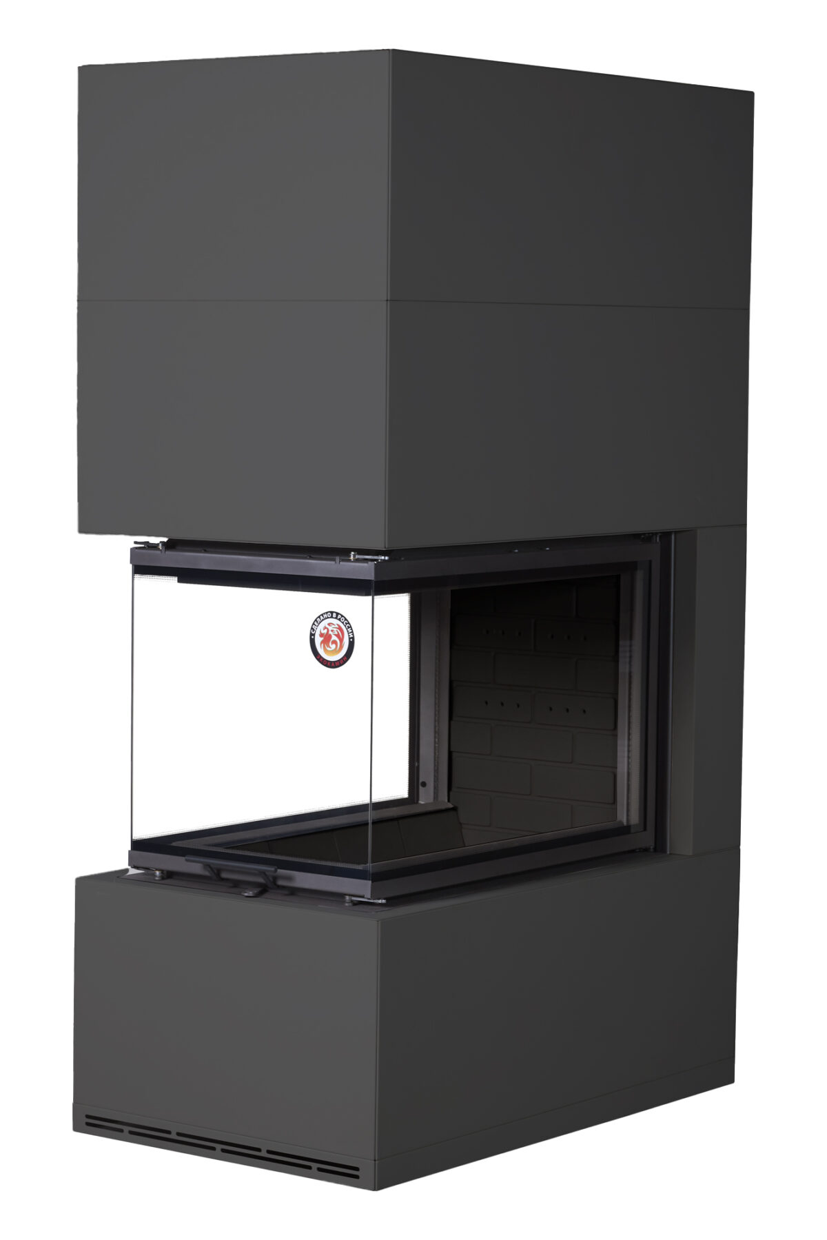 Камин пристенный с подовым горением черный EcoKamin Родос 900 KRN900BB