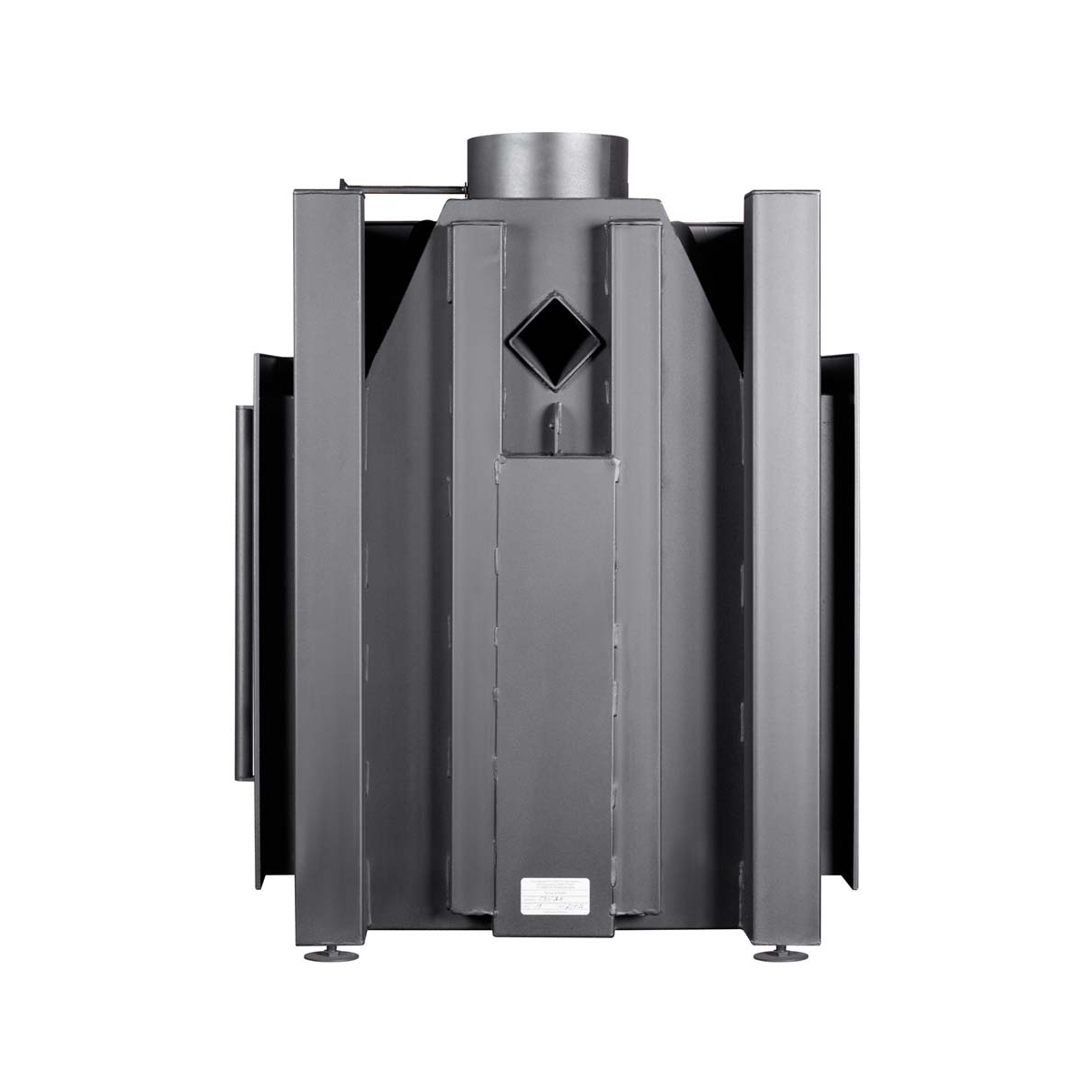 Каминная топка трехсторонняя черный шамот Экокамин Альфа 700 три стекла ТА700-3G