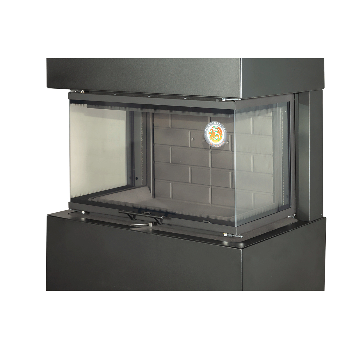 Камин пристенный черный с шамотом EcoKamin Родос 800 KRN800B