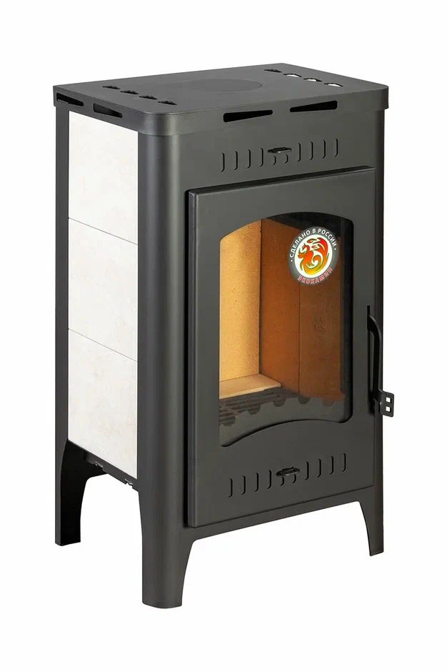 Печь-камин пристенный с плитой EcoKamin Бавария Оптима