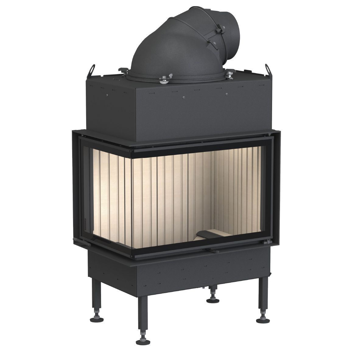 Каминная топка угловая с боковым открыванием двери и системой чистого стекла Brunner BKH Eck 42-66-42 DTL