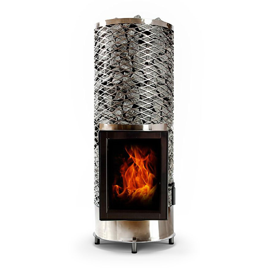 Печь для сауны дровяная с большой стеклянной дверцей IKI KIVI 143_25 купить в Санкт-Петербурге