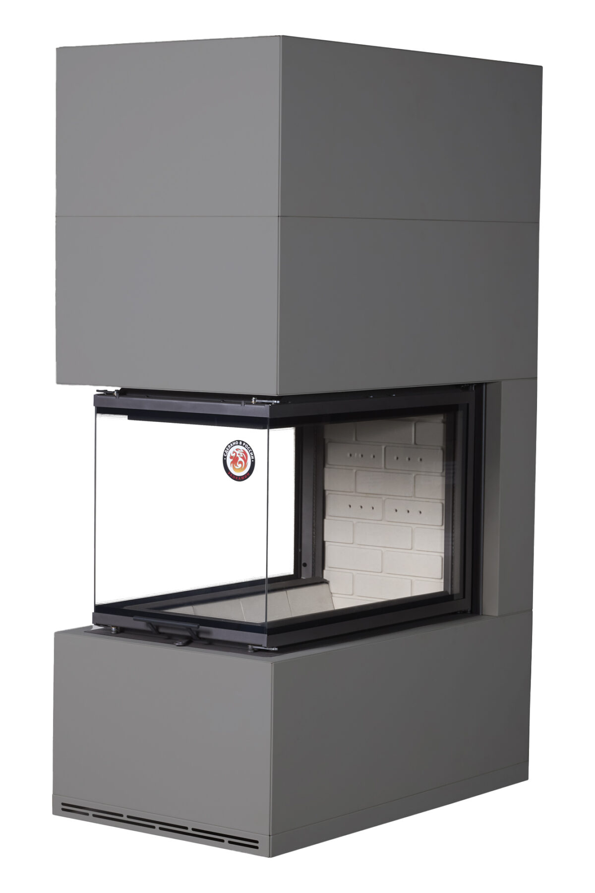 Камин пристенный графит с белым шамотом ЭкоКамин Родос 900 KRN900GW