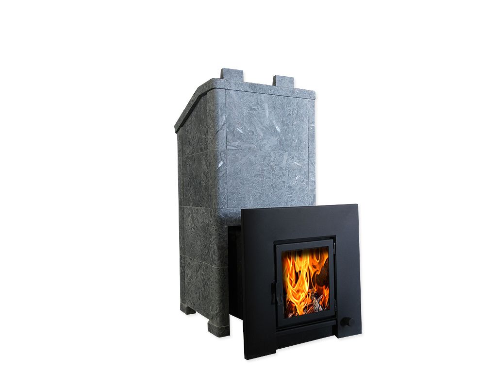 Печь для бани с выносной топкой и облицовкой из серпентинита Talkorus ОНЕГО 15 TG/SA купить в Санкт-Петербурге