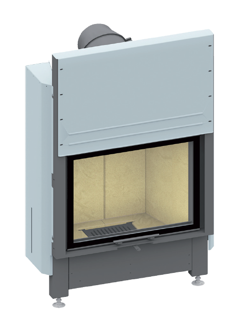 Каминная топка с прямым стеклом и верхним подъемом дверцы Schmid Lina 6757h