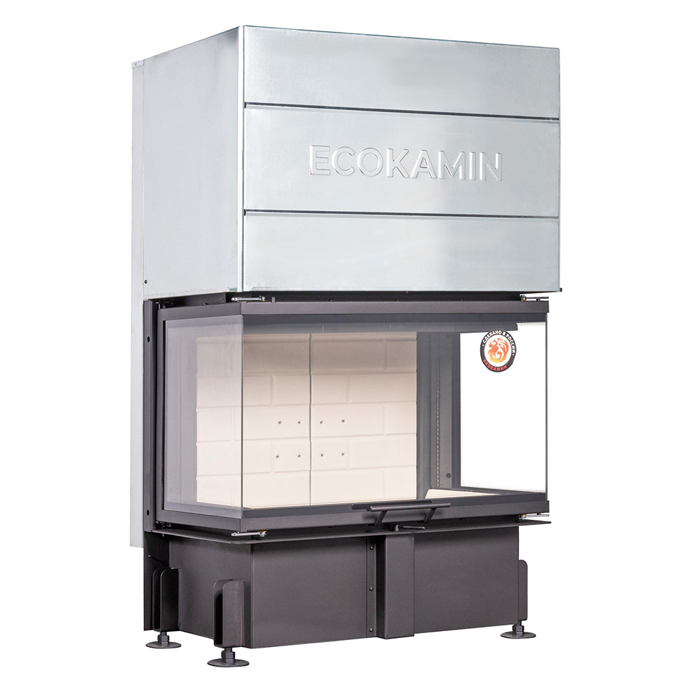 Топка каминная трехсторонняя с принтингом Экокамин Дельта 800PV