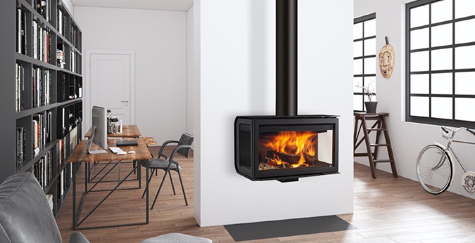 Камин подвесной с трехсторонним стеклом Rocal City X1300V3