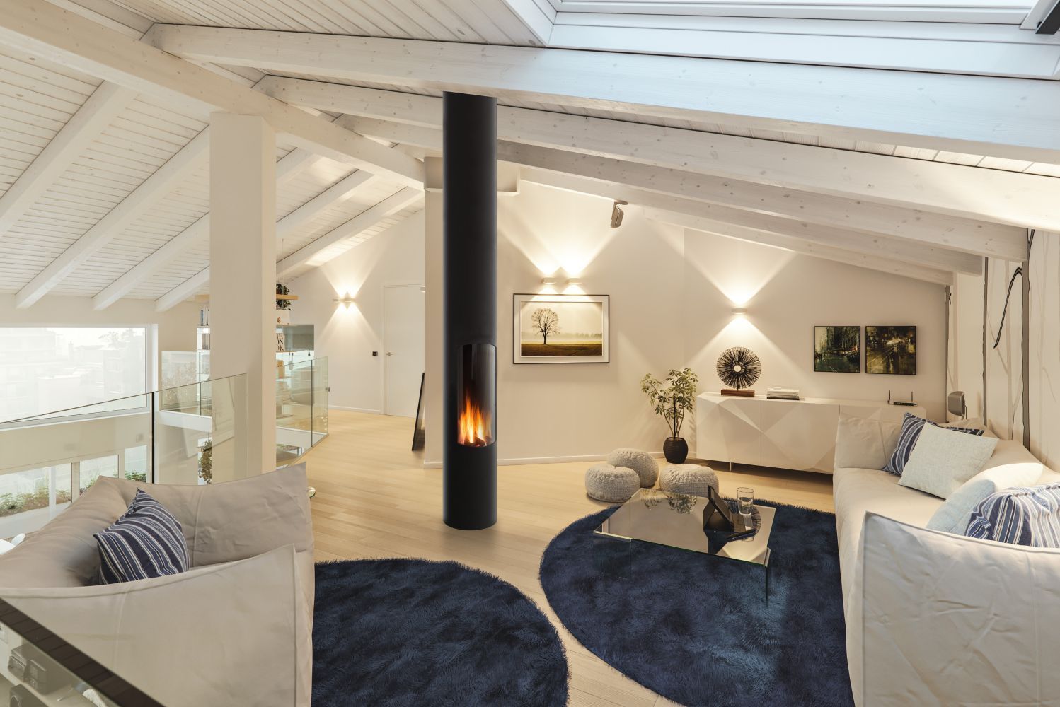 Камин островной со сбалансированной тягой черный Focus Slimfocus