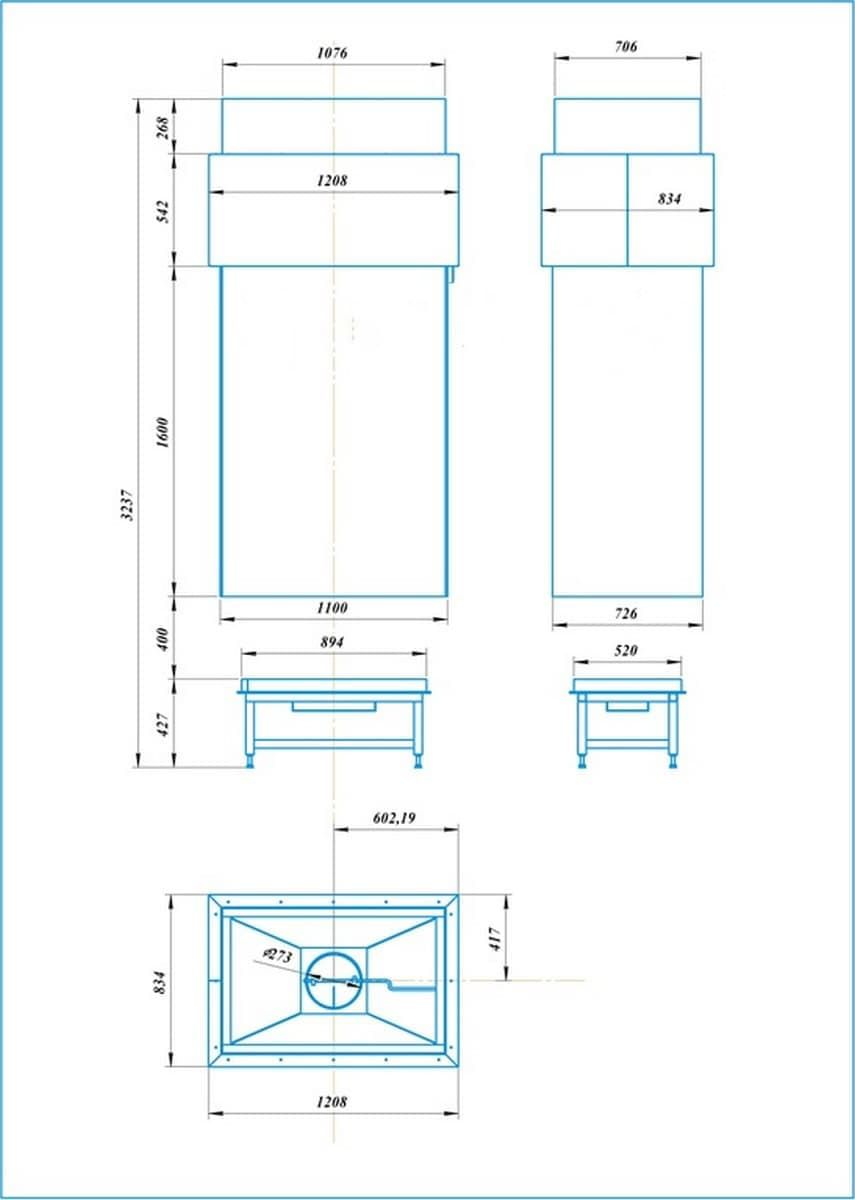 Островной камин с панорамным стеклом OpenFire ELBA