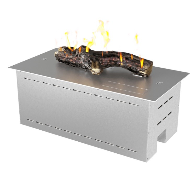 Автоматический биокамин встраиваемый с объемным горением и пультом управления Airtone LOG ETF-600