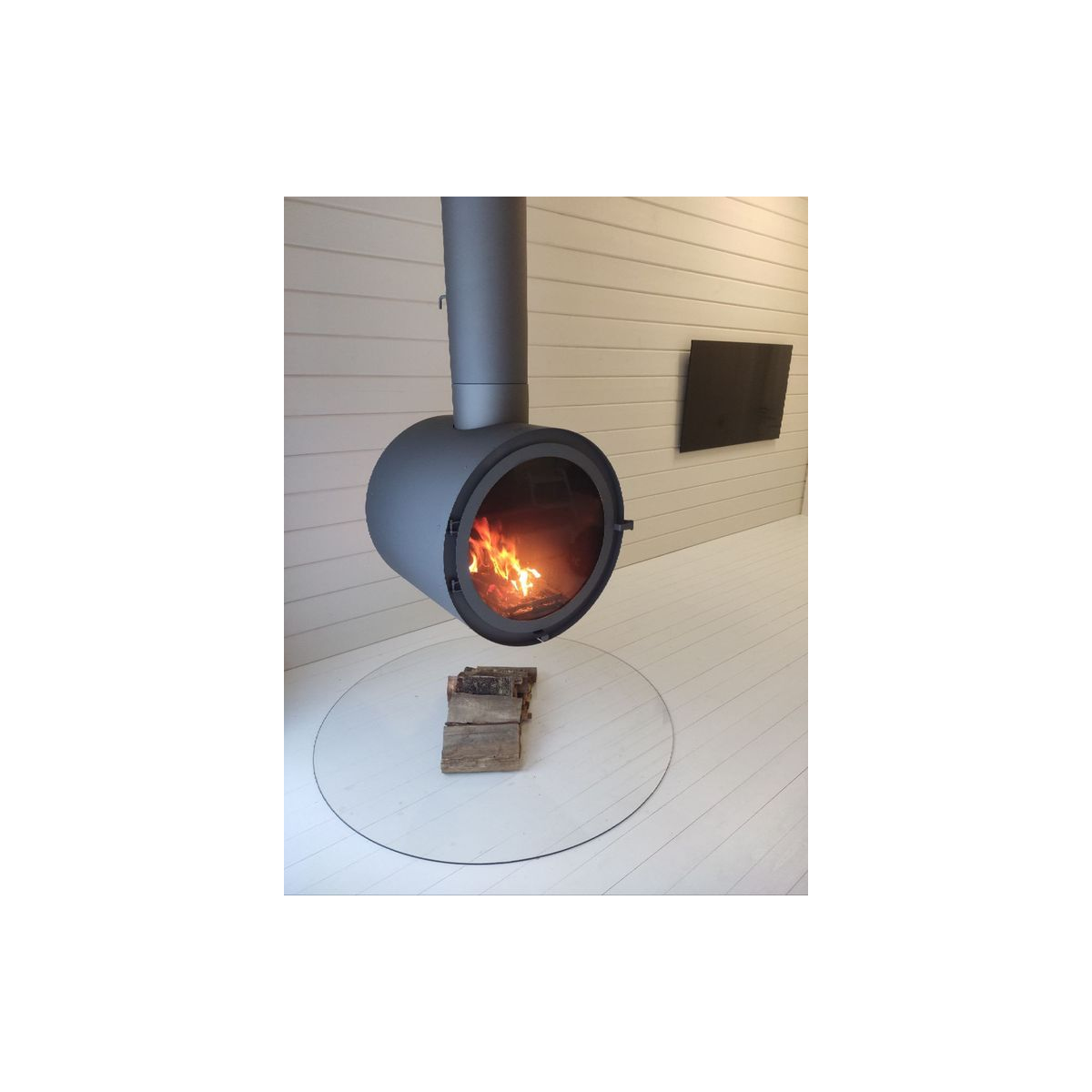 Камин двусторонний с защитными стёклами OpenFire Ring
