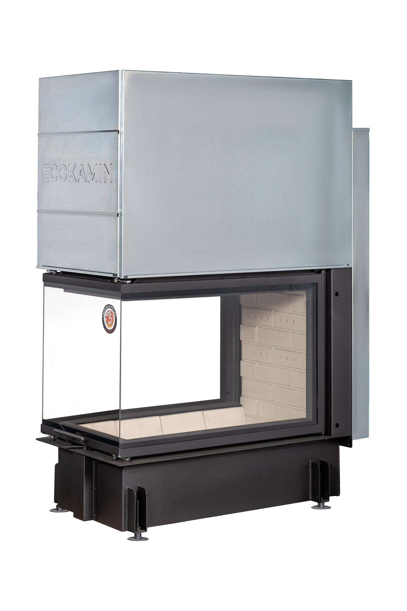 Каминная топка с тремя стеклами и подовым горением ЭкоКамин Дельта 900 P купить в Санкт-Петербурге