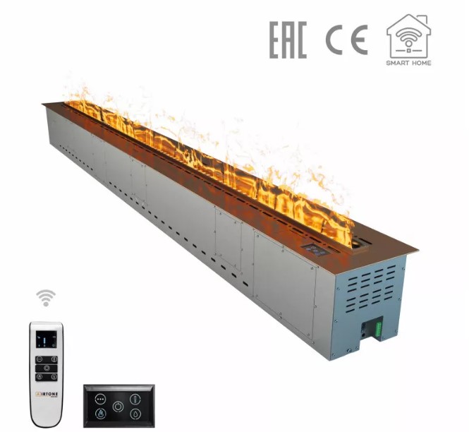 Паровой электрокамин встраиваемый с LED-подсветкой и системой распределения пара Airtone VEPO RGB 3DA-2600