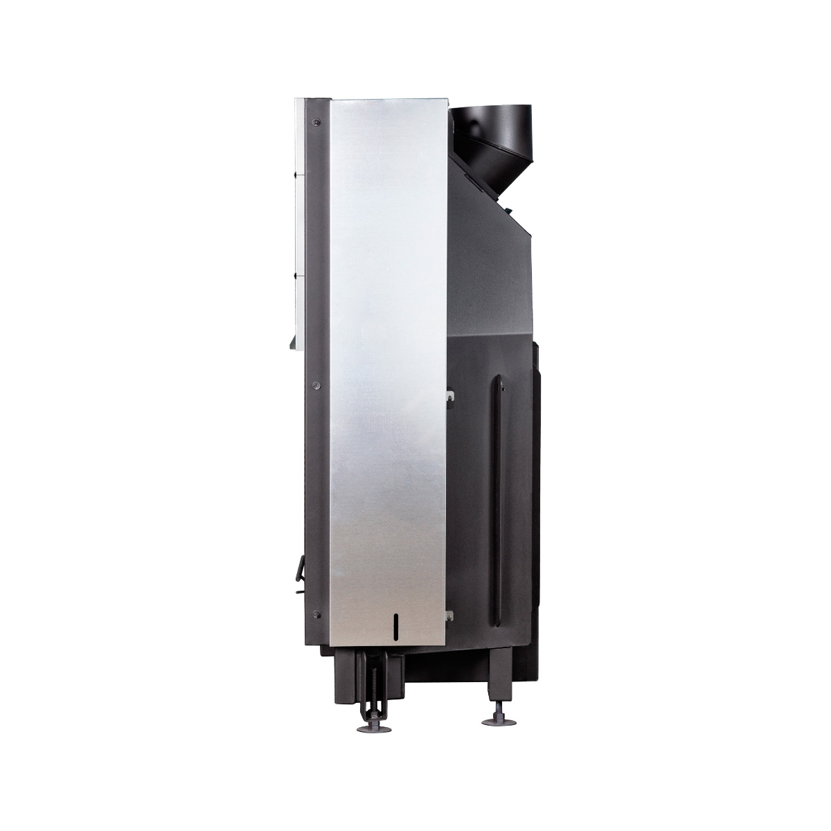 Каминная топка пристенная с подовым горением и черной шамотной футеровкой Экокамин Вега 800PB