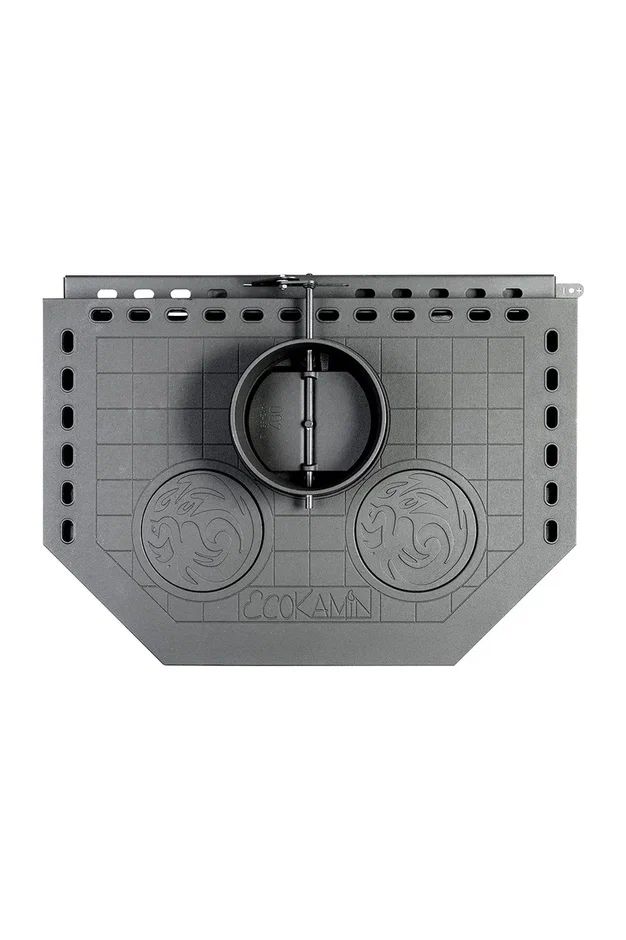 Печь-камин пристенный с плитой черный EcoKamin Бавария Панорама Призма PK189