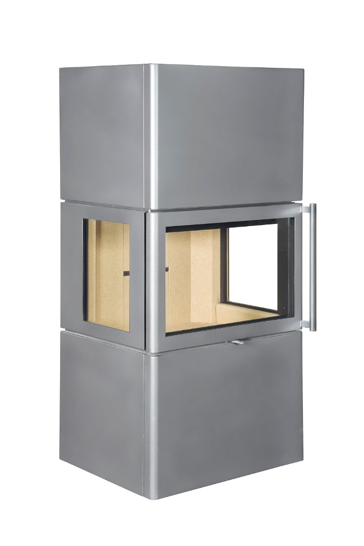 Камин пристенный графит с системой чистого стекла Экокамин Крит KKG004