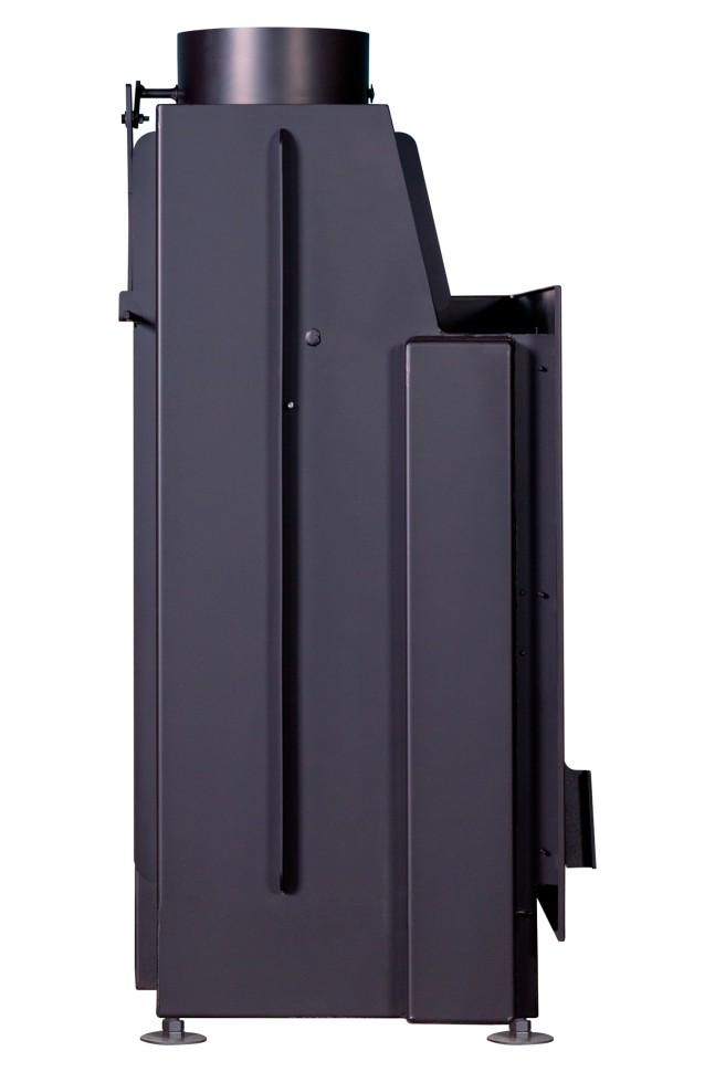 Каминная топка угловая с двумя стеклами черный шамот EcoKamin Альфа 800RB