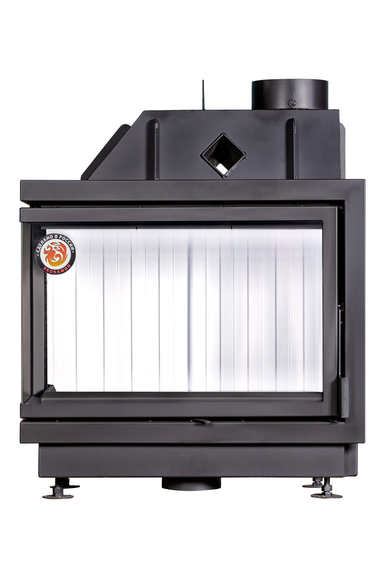 Топка каминная угловая с двумя стеклами левая EcoKamin Альфа 800L TA800L купить в Санкт-Петербурге