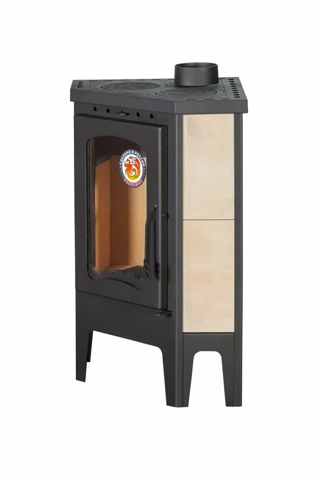 Печь-камин угловая с плитой Экокамин Бавария PK123