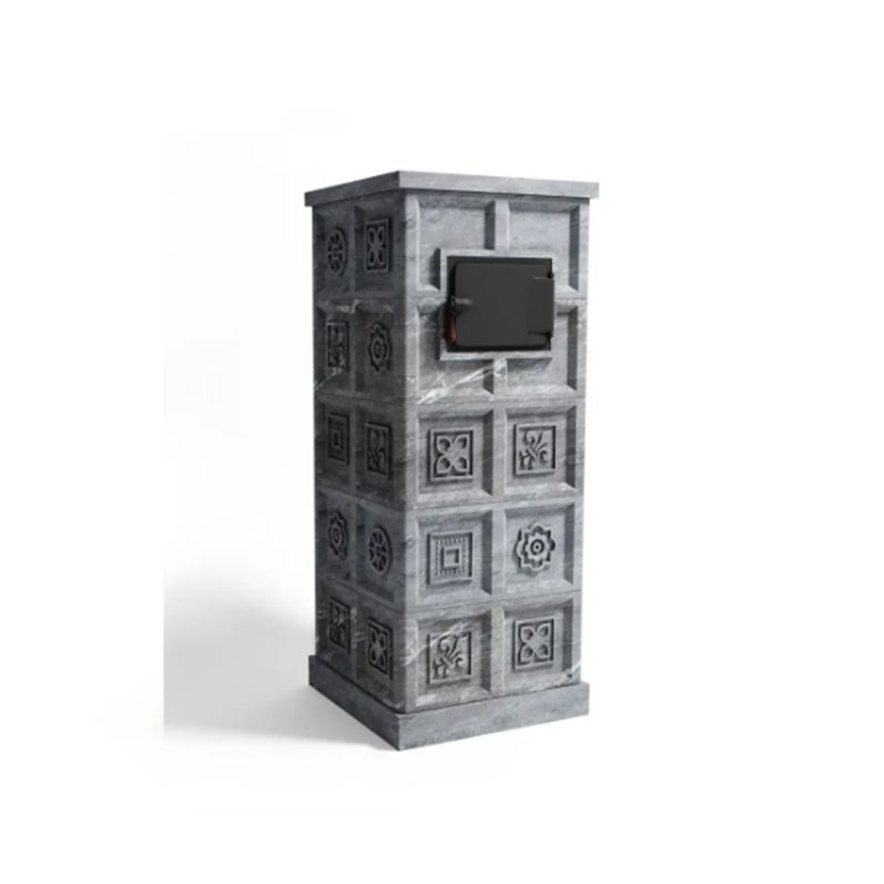 Печь для бани дровяная с облицовкой талькомагнезит и изразцами Klover RT-20RV купить в Санкт-Петербурге