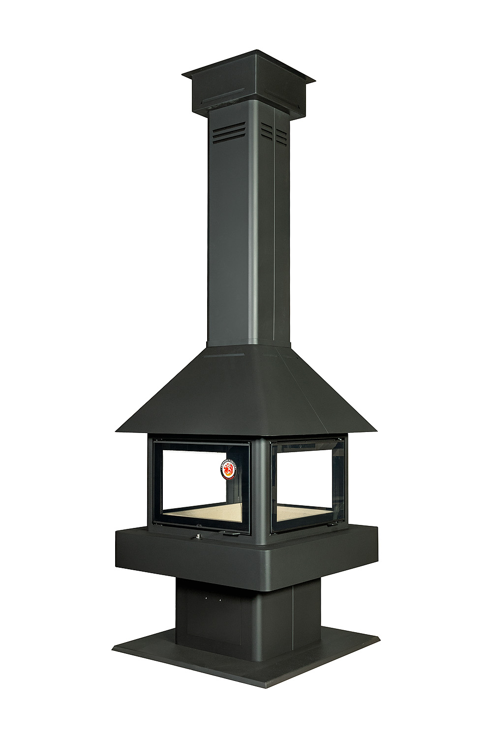 Камин островной черный Экокамин Эклипс Гигант 4D 992MCOLSFF