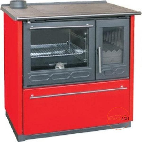Печь-плита отопительно-варочная красная Plamen 850 GLAS