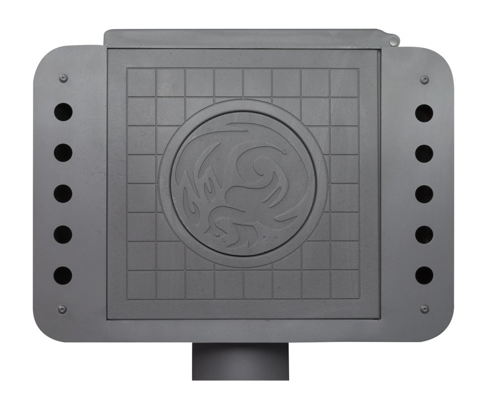 Печь-камин пристенный с плитой черный Экокамин Бавария Эко PK165M