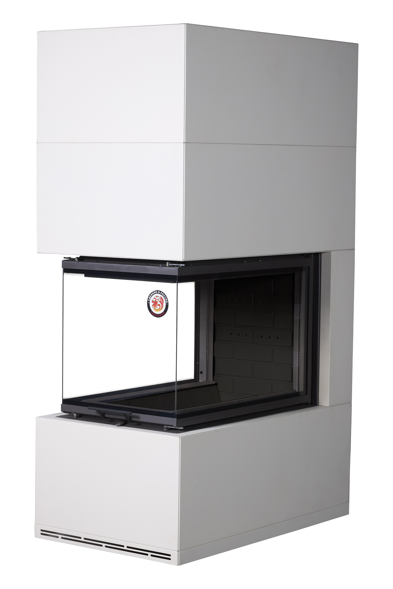 Камин пристенный слоновая кость и черный шамот Экокамин Родос 900 KRN900SKB купить в Санкт-Петербурге