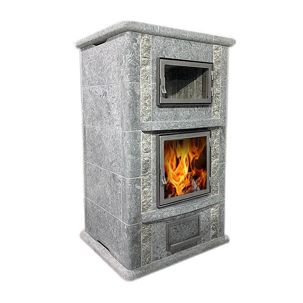 Печь-камин теплонакопительная пристенная с плитой Talkorus Kontio 20/1570 D SA