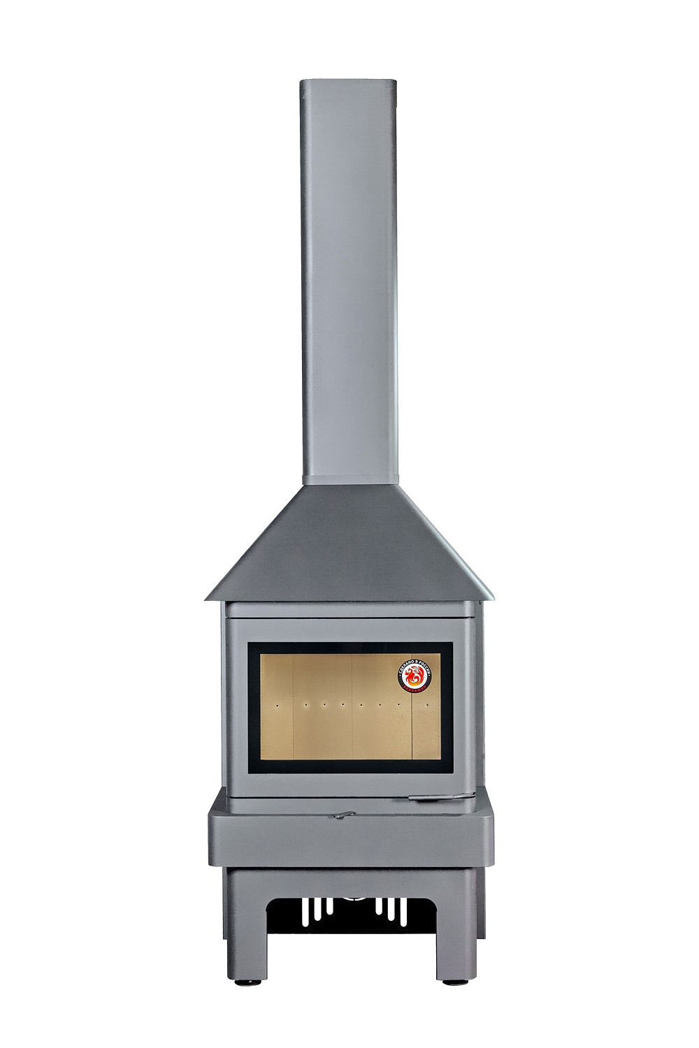 Камин пристенный с тремя стеклами графит EcoKamin Прага 16189 купить в Санкт-Петербурге