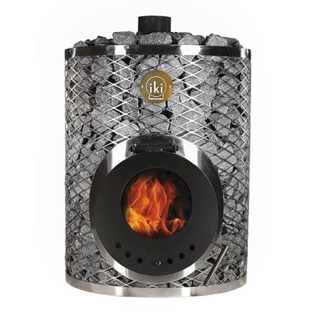Печь для бани дровяная со стеклянной дверцей IKI Original 110